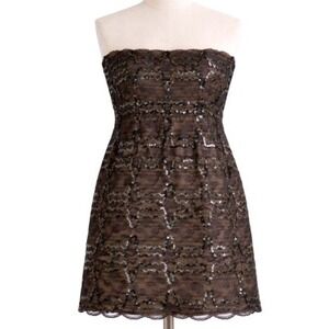 Vintage 80s Harry Acton for After Five Black Sequin Strapless Cocktail Dress4